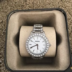 Silver Fossil Watch